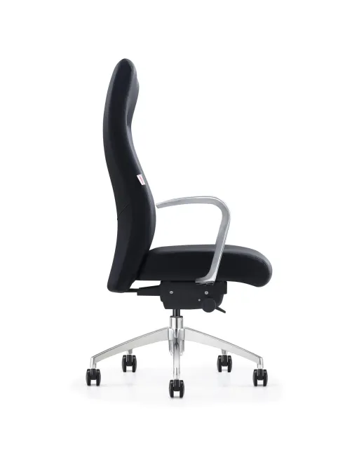 Кресло ЮФК Комус Мебель Easy Chair 501, экокожа, черный, алюминий