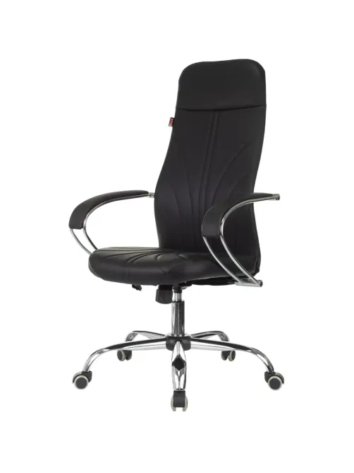 Кресло VB_EChair 655LT SL/TPU черный экокожа крестов. хром