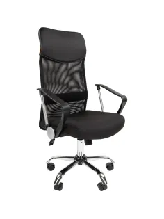 Кресло VT_CHAIRMAN 610 сетка/ткань/экокожа черный, хром