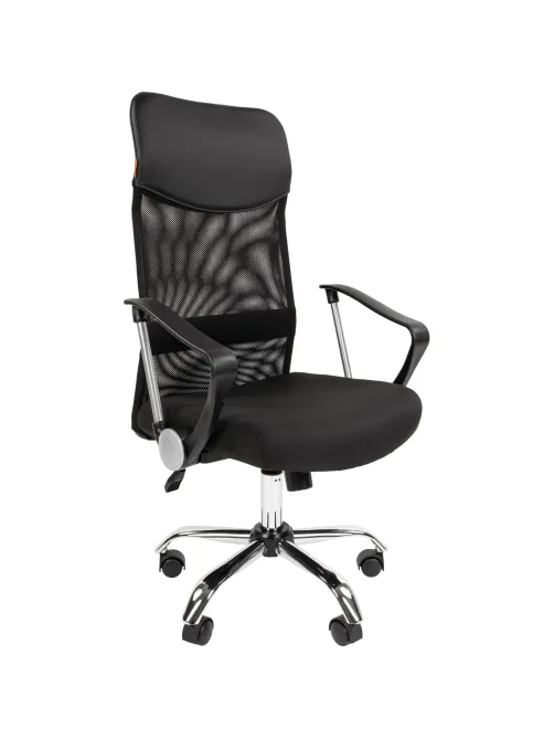 Кресло VT_CHAIRMAN 610 сетка/ткань/экокожа черный, хром