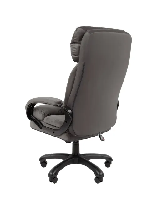 Кресло VT_Chairman Home 505 Россия ткань Т-55 серый (черный пластик)