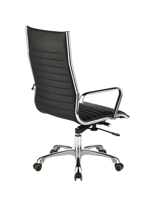 Кресло BN_Jl_Руководителя EChair-704 TL кожа черная, хром