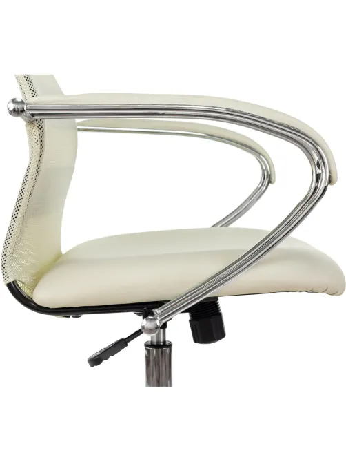 Кресло VB_EChair-655 SL TPU_BG сетка/экокожа бежевый хром