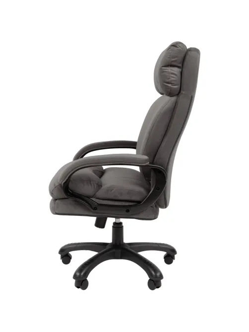 Кресло VT_Chairman Home 505 Россия ткань Т-55 серый (черный пластик)