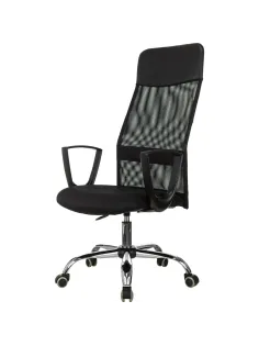 Кресло VB_EChair-510 TW сетка/ткань черный хром