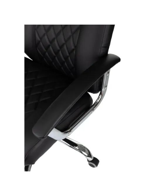 Кресло БР Комус Мебель EChair 658 экокожа (строчка ромб),черный, хром