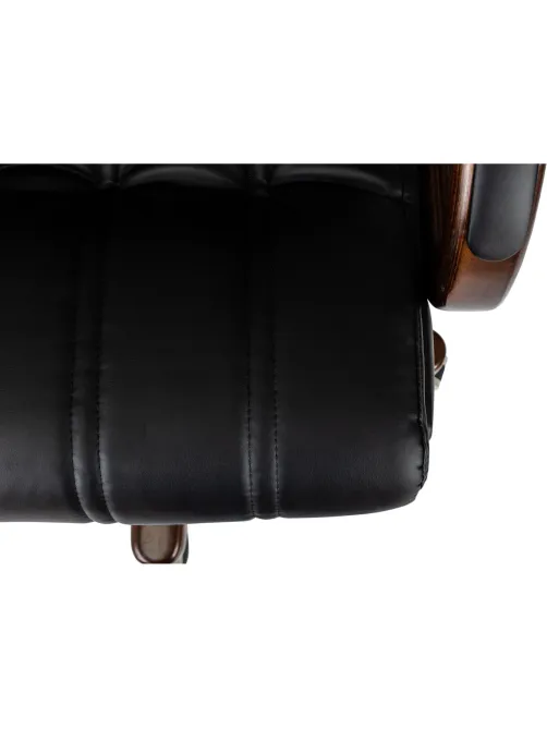 Кресло VB_ Бюрократ T-9932W-LOW-Eco черн. экокожа низ.спин крест.мет/дерево