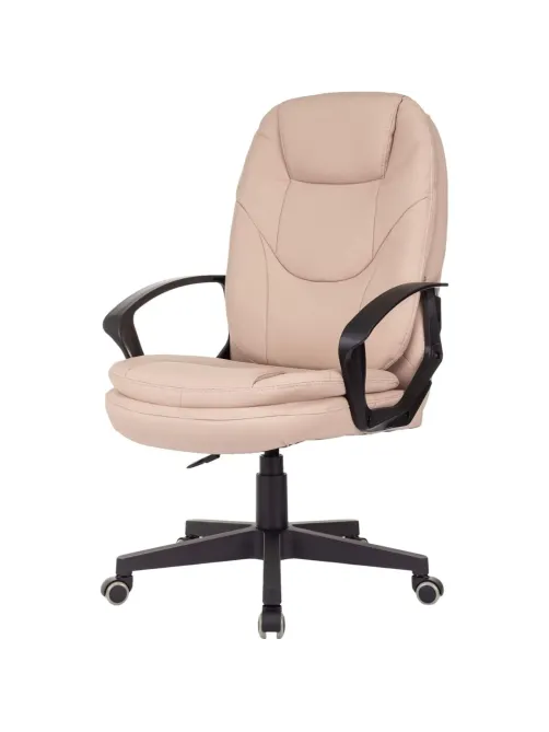 Кресло VB_EChair 668LT PU бежевый эко.кожа крестов. пластик