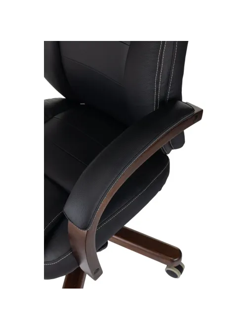 Кресло БР Комус Мебель EChair 329 кожа,черный, дерево