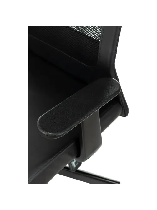 Кресло VB_EChair-651 TPU кожзам черный, сетка черая,металл