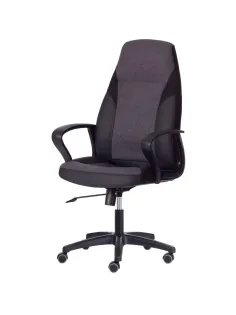 Кресло UT_Easy Chair Impreza, к/з, тк, сетка, чер/сер/мет,36-6/F68/36/TW-11