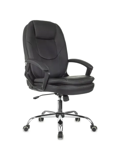 Кресло VB_EChair 668 TPU/SL черный экокожа крестов.металл хром