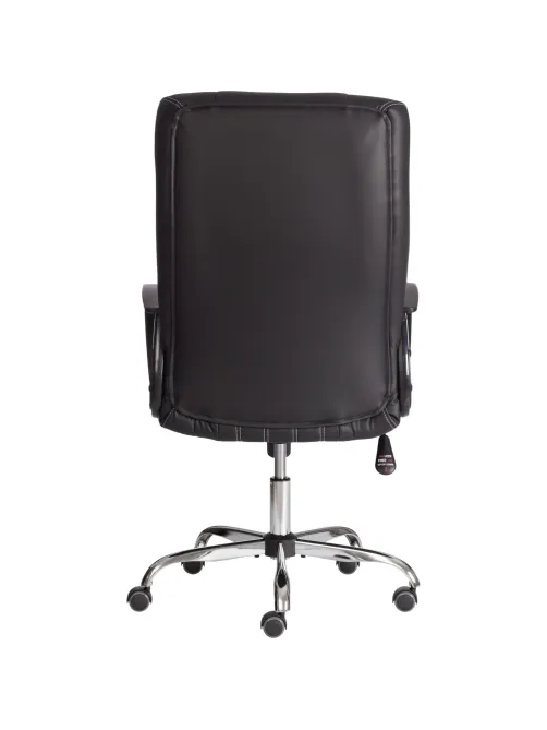 Кресло UT_Easy Chair Boston хром, (черн. подлок), кож/зам, черный, 36-6