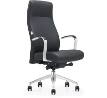Кресло ЮФК Комус Мебель Easy Chair 501, экокожа, черный, алюминий