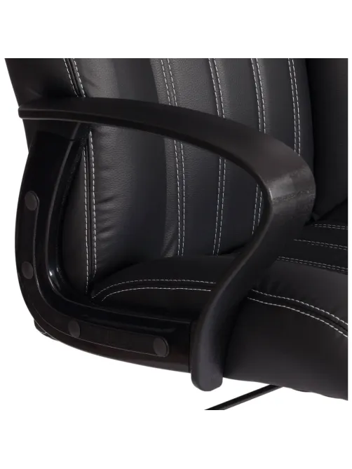 Кресло UT_Easy Chair Boston хром, (черн. подлок), кож/зам, черный, 36-6
