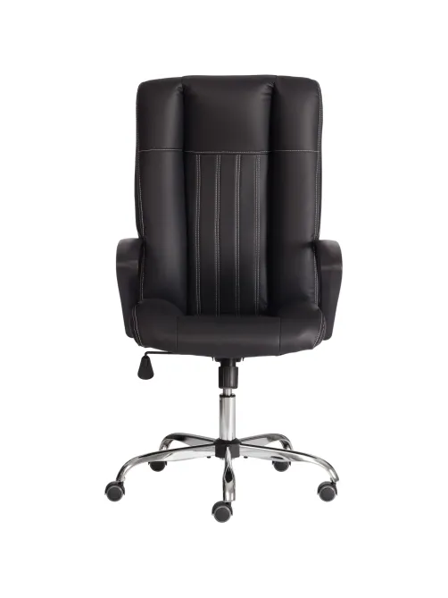 Кресло UT_Easy Chair Boston хром, (черн. подлок), кож/зам, черный, 36-6