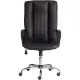 Кресло UT_Easy Chair Boston хром, (черн. подлок), кож/зам, черный, 36-6