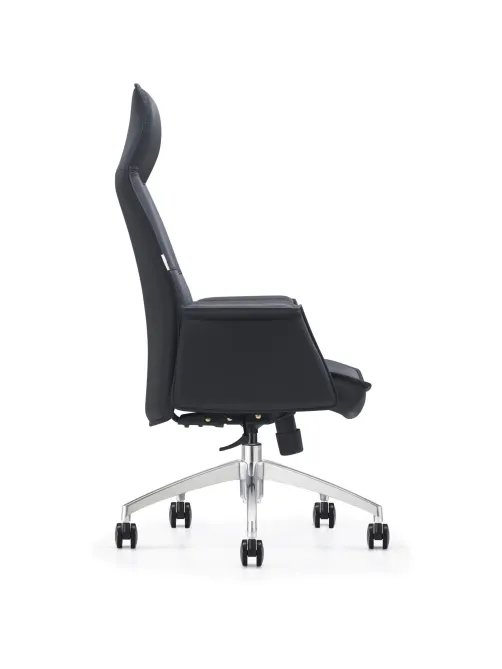 Кресло ЮФК Комус Мебель Easy Chair 503, экокожа, черный, алюминий