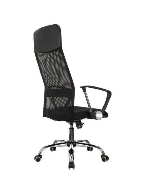 Кресло VB_EChair-508 TTW сетка/ткань/кожзам  черный хром