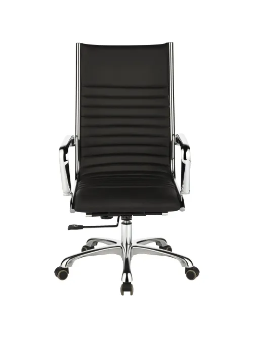 Кресло BN_Jl_Руководителя EChair-704 TL кожа черная, хром