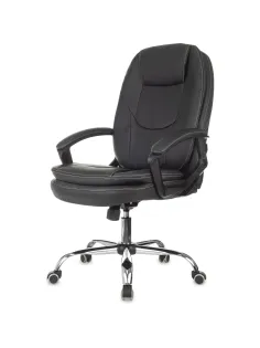 Кресло VB_EChair 668 TPU/SL черный экокожа крестов.металл хром