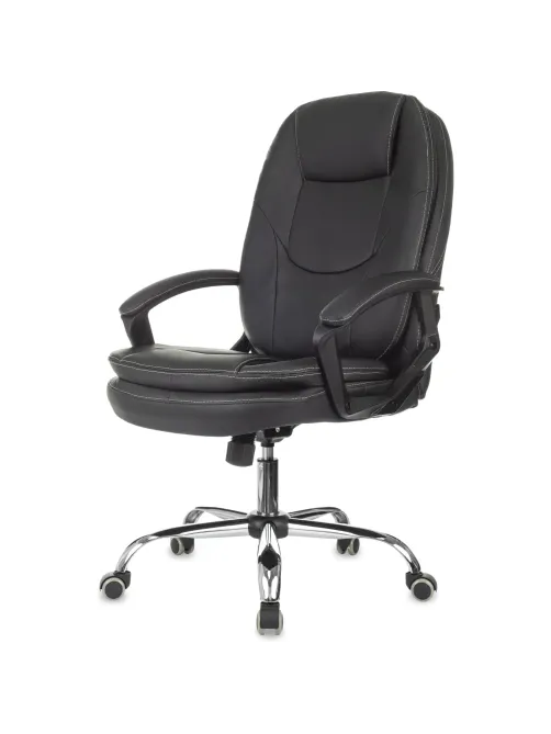 Кресло VB_EChair 668 TPU/SL черный экокожа крестов.металл хром