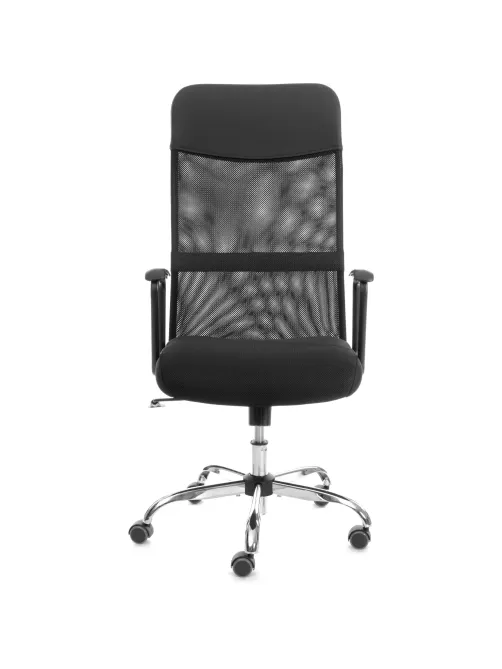 Кресло ТЧ Комус Мебель Easy Chair 619, сетка/экокожа, черный, хром