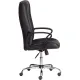 Кресло UT_Easy Chair Boston хром, (черн. подлок), кож/зам, черный, 36-6