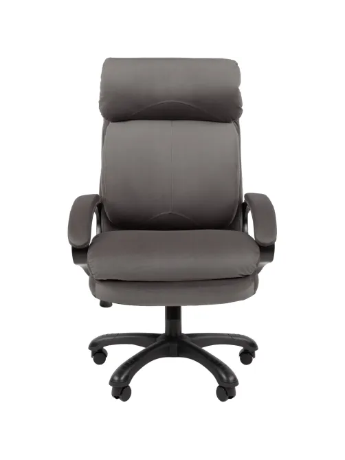 Кресло VT_Chairman Home 505 Россия ткань Т-55 серый (черный пластик)