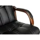 Кресло VB_ Бюрократ T-9932W-LOW-Eco черн. экокожа низ.спин крест.мет/дерево