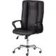 Кресло UT_Easy Chair Boston хром, (черн. подлок), кож/зам, черный, 36-6