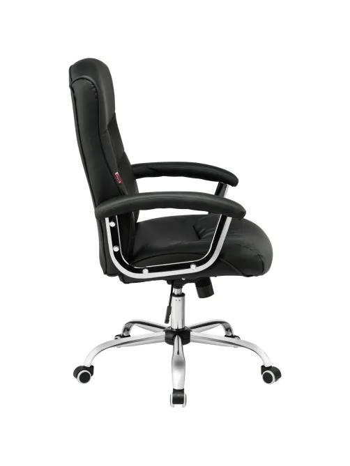 Кресло BN_Dt_EChair-550 TR рец.кожа черная, хром