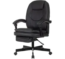 Кресло VB_EChair 668 PU P черный эко.кожа подст.для ног