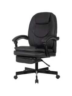 Кресло VB_EChair 668 PU P черный эко.кожа подст.для ног