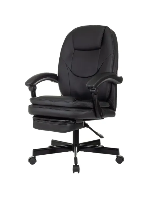 Кресло VB_EChair 668 PU P черный эко.кожа подст.для ног