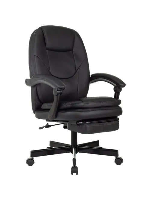 Кресло VB_EChair 668 PU P черный эко.кожа подст.для ног