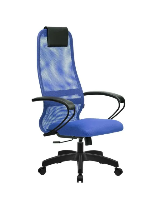 Кресло MT_EChair SU-B-8 сетка/ткань синий подл.130/осн.001