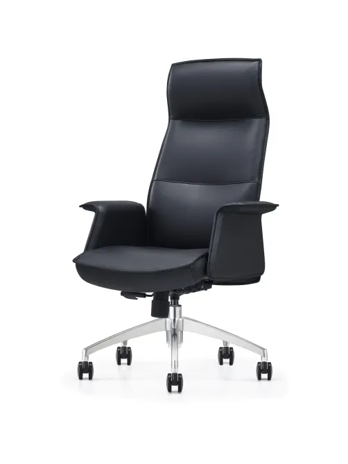 Кресло ЮФК Комус Мебель Easy Chair 503, экокожа, черный, алюминий