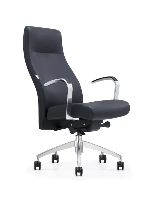 Кресло ЮФК Комус Мебель Easy Chair 501, экокожа, черный, алюминий