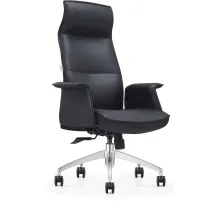 Кресло ЮФК Комус Мебель Easy Chair 503, экокожа, черный, алюминий