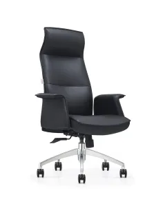 Кресло ЮФК Комус Мебель Easy Chair 503, экокожа, черный, алюминий