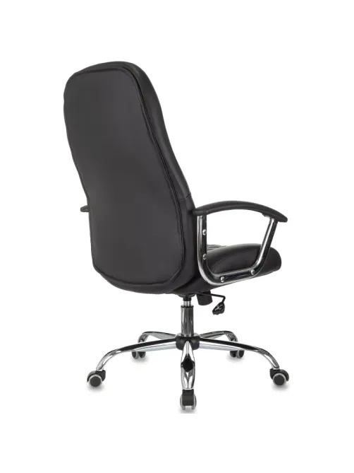 Кресло БР Комус Мебель EChair 658 экокожа (строчка ромб),черный, хром