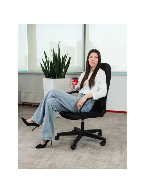 Кресло VB_Echair-660 ТC ткань черный пластик