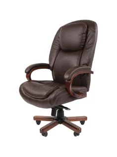 Кресло VT_Chairman 408 кожа+PU коричн