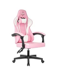 Кресло VB_Echair Easy Game-907 LT PU экокожа розовый/белый, пластик
