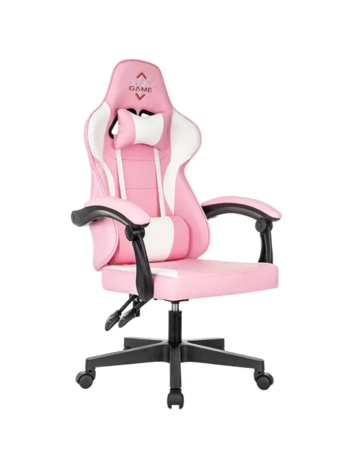 Кресло VB_Echair Easy Game-907 LT PU экокожа розовый/белый, пластик