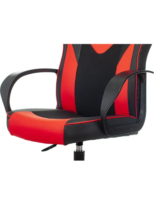 Кресло VB_Echair Easy Game-905 TPU кожзам черный/красный пластик