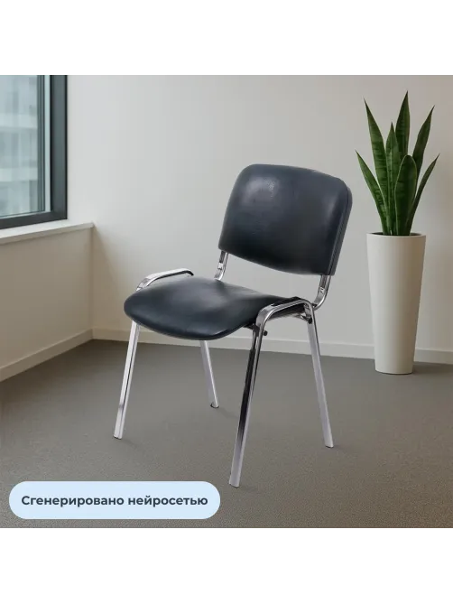 Стул FA_EChair Rio (ИЗО) хром к/з чёрный V-14/PV-1