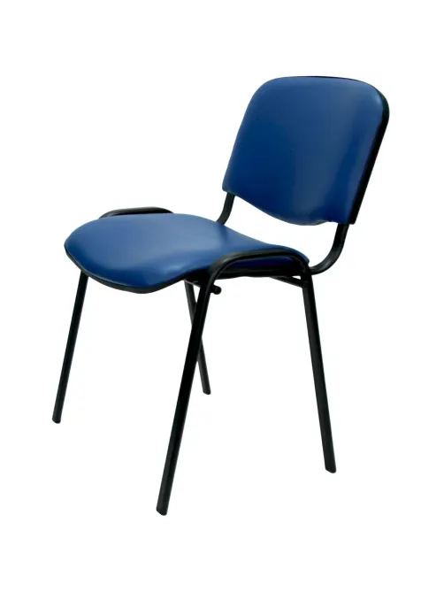 Стул UA_EChair Rio(ИЗО/ISO) черный, к/з синий  V-15