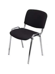 Стул FA_EChair Rio (ИЗО) хром, ткань чёрная С-11/ТК-1